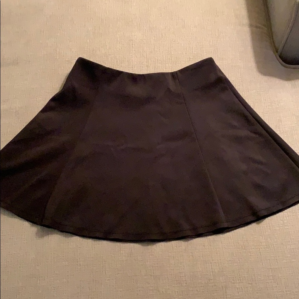 Black Scuba Material Skater Skirt
